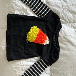GAP Kids Black Long Sleeve Tee with Candy Corn Appliqué